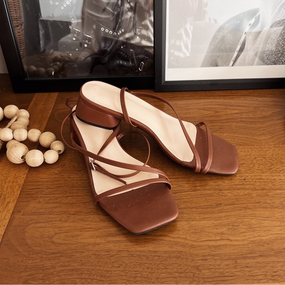 BROWN ANKLE STRAP HEELED SANDAL - Picture 2 of 4